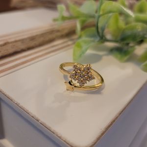 Gokd plating two star ring